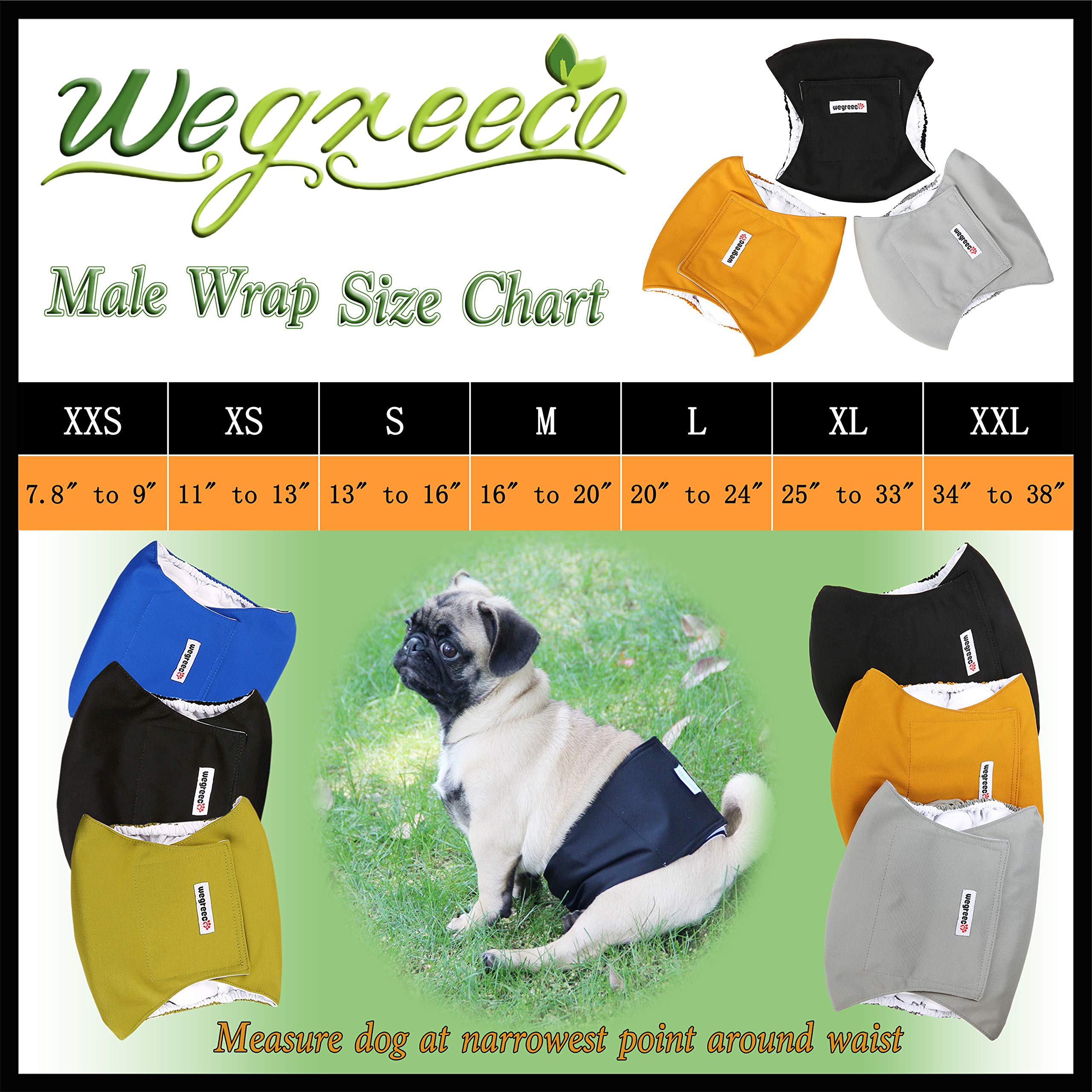 wegreeco Washable Male Dog Diapers (Pack of 3) Washable Male Dog Belly Wrap Buy Online in