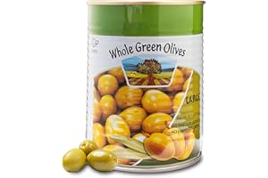 SNACKTERY Premium Whole Green Olives - 19 oz Canned Olives for Salads, Pizzas, Appetizers & Mediterranean Dishes, No Preservatives
