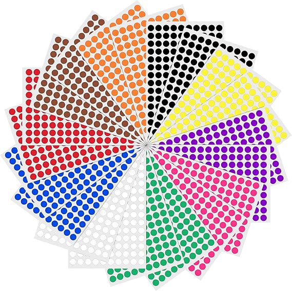 1cm Round Colour Coding Circle Sticker Labels - 10 Colours, Pack of 3000: Amazon.co.uk: Office ...