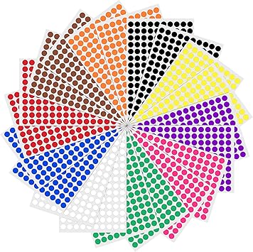 1cm Round Colour Coding Circle Sticker Labels - 10 Colours, Pack of 3000: Amazon.co.uk: Office ...