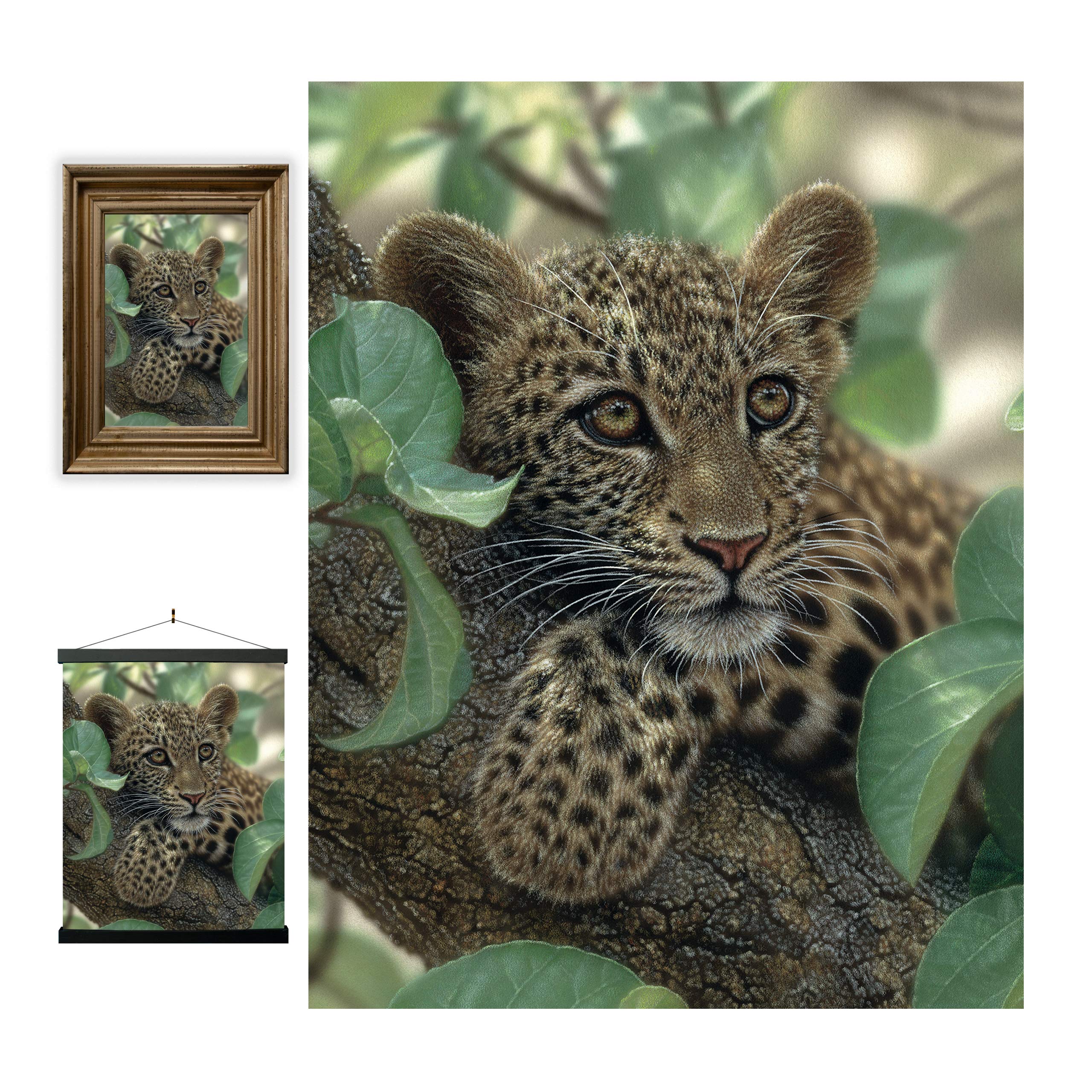 3D LiveLife Lenticular Wall Art Prints - Tree Hugger from Deluxebase. Unframed 3D Leopard Poster. A perfect wall filler. Original artwork licensed from renowned artist, Collin Bogle