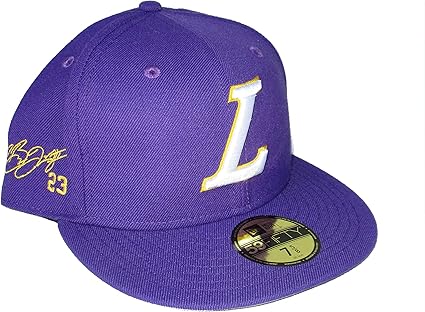 Los Angeles Lakers Lebron James 23 Facsimile Autograph Fitted 7 5 8 Cap Hat Purple Baseball Caps Amazon Canada