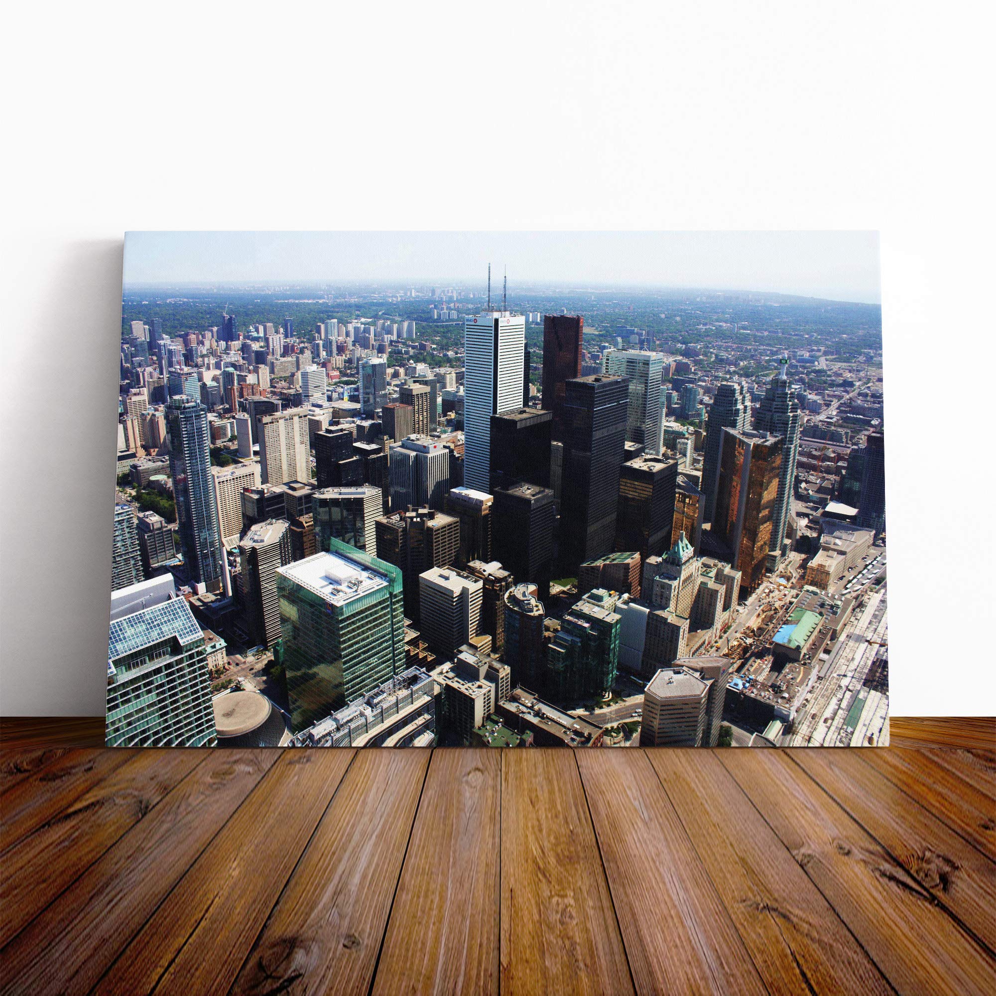 Toronto Skyline Canada (2) Canvas Print | Gallery Wrapped 30mm Frame Wall Art | 20x14 inches | Ready to Hang | Modern Cityscape Picture | Living Room Bedroom Lounge Office