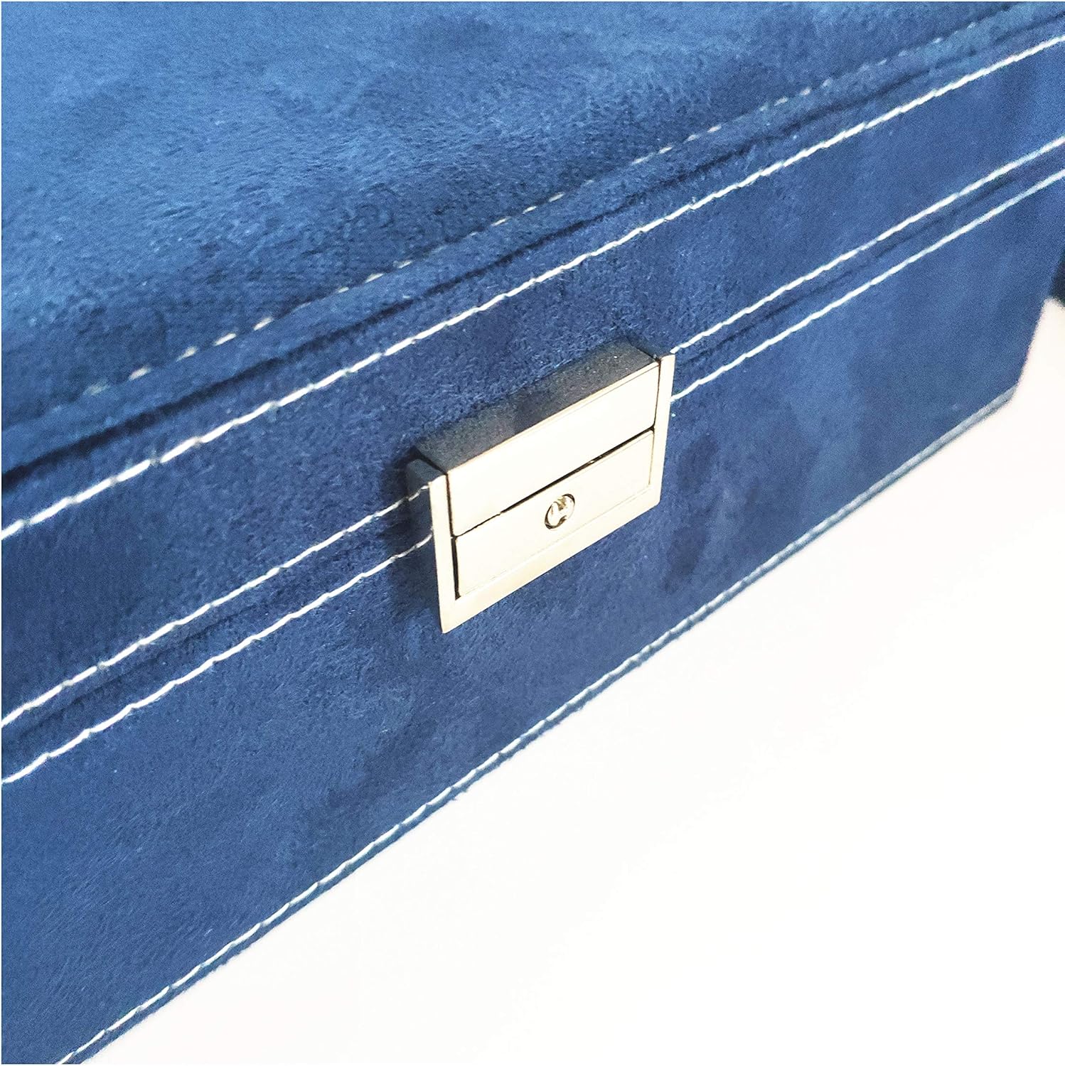 PENGKE 2 Layer Jewelry Box for Women 36 grid necklace or jewelry holder organizer with lock,Blue Pack of 1: Home Improvement