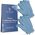 Exfoliating Glove (4 Pcs, 2 Pairs) - Heavy Exfoliate Glove for Dead Skin Bath Exfoliating Gloves for Shower Spa Massage & Bod