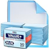 Chucks Pads Disposable 30x36 Underpads [50-Pack] Incontinence Chux Pads Absorbent Fluff Protective Bed Pads - Extra Large Pee Pads for Kids, Adults & Elderly | Leak Proof Puppy Pads for Training - XXL