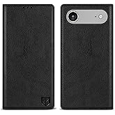 ZZXX for iPhone 17 Air Wallet Case with [RFID Blocking] Card Slot Stand Strong Magnetic Leather Flip Fold Protective Phone Case for iPhone 17 Air Case Wallet(Black-6.6 inch)