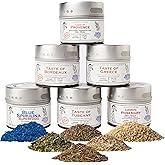 Luxury Gourmet Seasonings, Spices & Infused Sea Salts Collection - Non GMO - 6 Magnetic Tins - All Natural - Sustainably Sour