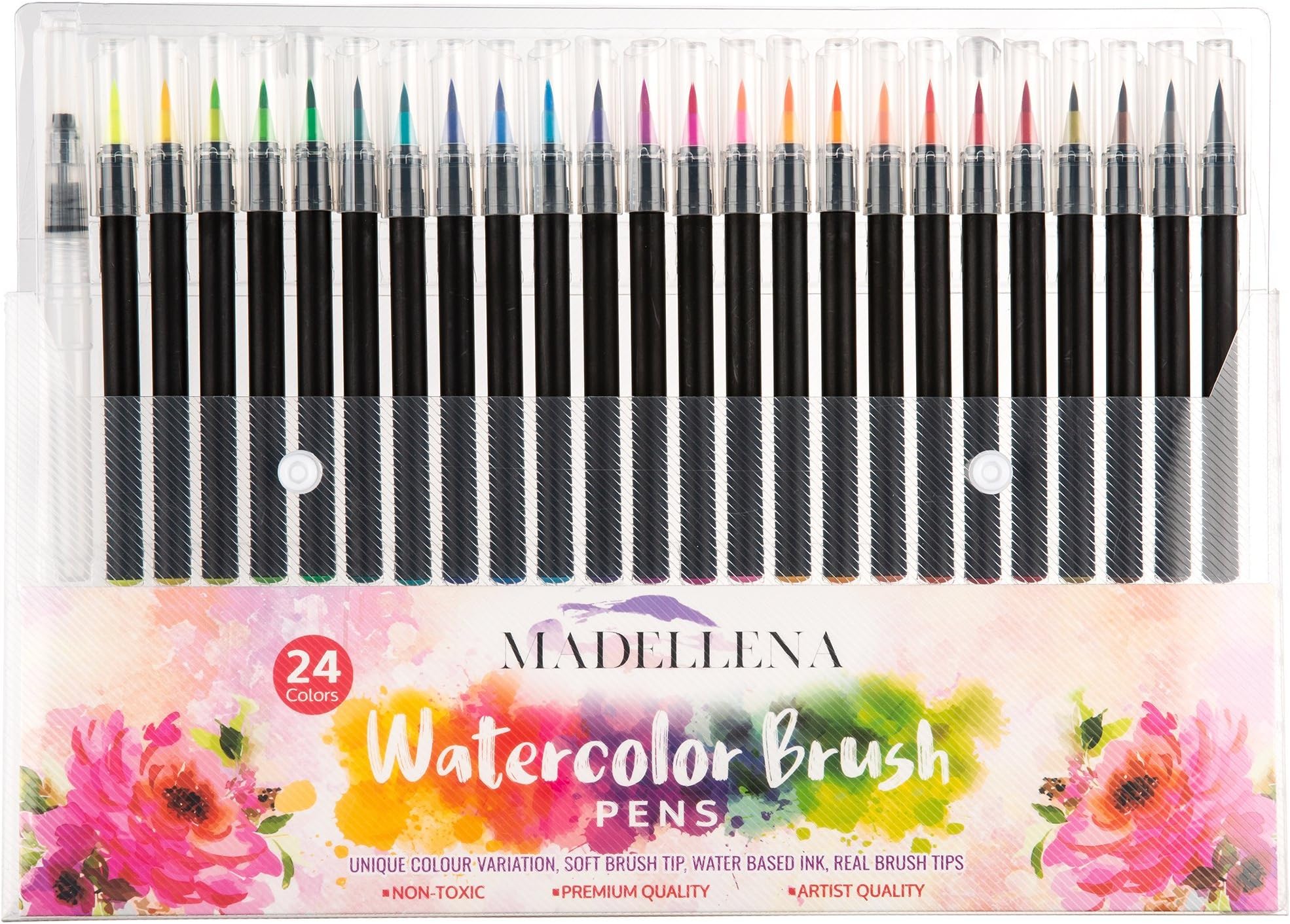 Calligraphy Brush Marker Pens, Watercolor Painting with Flexible Nylon Brush Tips, Blending Markers for Beginners, Water Color Water base Markers, Bible Journaling, Water Brush Pens