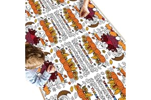 OHOME Thanksgiving Coloring Tablecloth - Thanksgiving Decorations Table Decor - Friendsgiving Banner for Door Wall | Crafts Games for Kids,54" x 88"