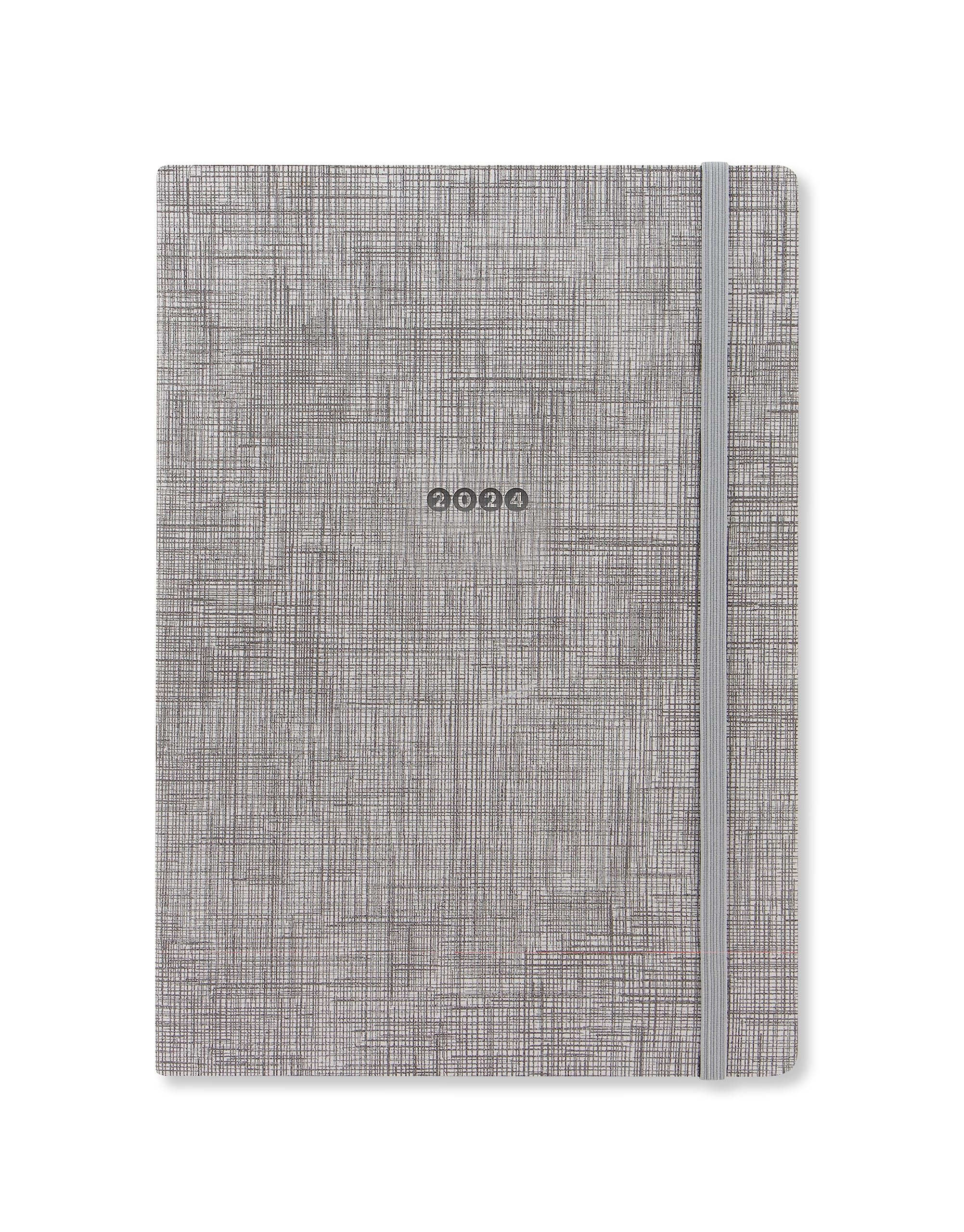 Letts Edge A5 week to view with notes 2024 diary - Grey