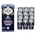 West Life Organic Soy Milk, Unsweetened Plain, Low Sugar, 9g of Protein, Vegan Dairy Alternative, Lactose-Free, Shelf Stable, 32oz (Pack of 12)