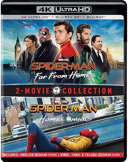 2 Movies Collection Spider Man Far From Home Spider Man Homecoming 4k Uhd Blu Ray 3d Blu Ray 6 Disc Box Set Amazon In Tom Holland Robert Downey Jr Samuel L Jackson Jake Gyllenhaal Michael