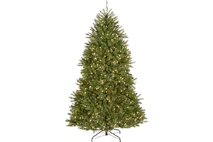 National Tree Company 7 ft Pre-Lit Dunhill Fir Full Artificial Christmas Tree, 700 Clear Lights, 2,144 Tips, Includes Stand, Green