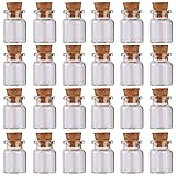 MaxMau 24pcs Mini Glass Bottles with Cork Stoppers