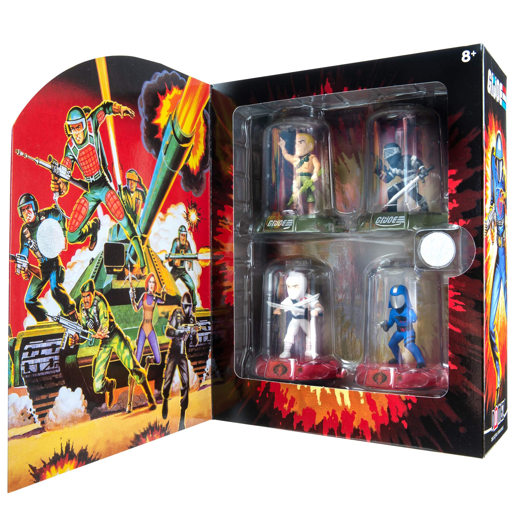 Domez G.I. Joe Series 1 Collector’s Box Set - Includes Duke, Snake Eyes, Cobra Commander & Storm Shadow - Authentic & Highly Detailed Collectible Characters - Connect, Collect, Display