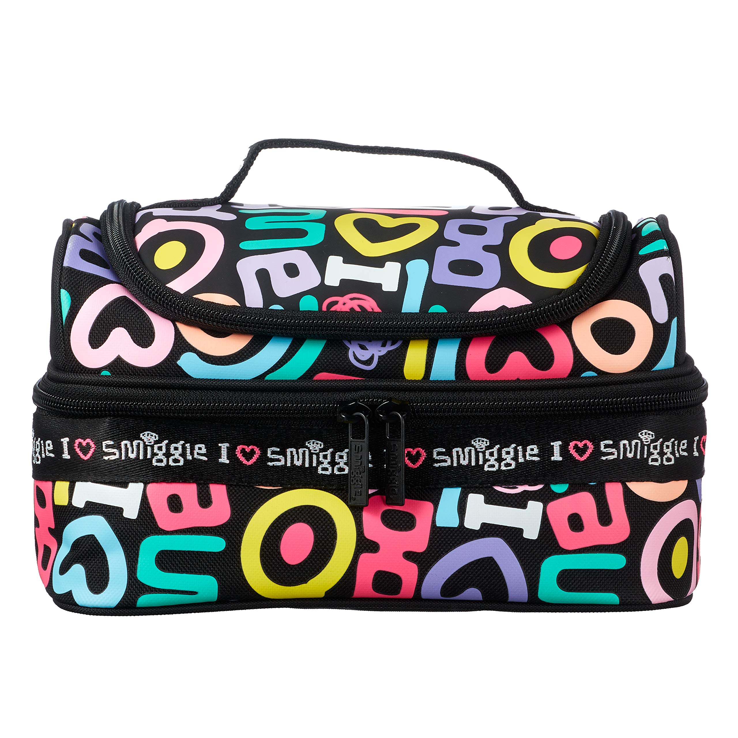 Smiggle Smiggler School Double Decker Lunchbox for Girls & Boys with Carry Handle & Dual Compartments | Rainbow