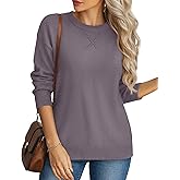 YUCOLEN Sweaters for Women Long Sleeve Lightweight Crewneck Knit Pullover Basic Casual Sweaters Spring Tops