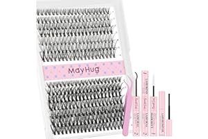 Mayhug Lash Extension Kit,DIY Individual Lashes Clusters,Bond And Seal,Lash Remover For Eyelashes Extensions,Lash Applicator 