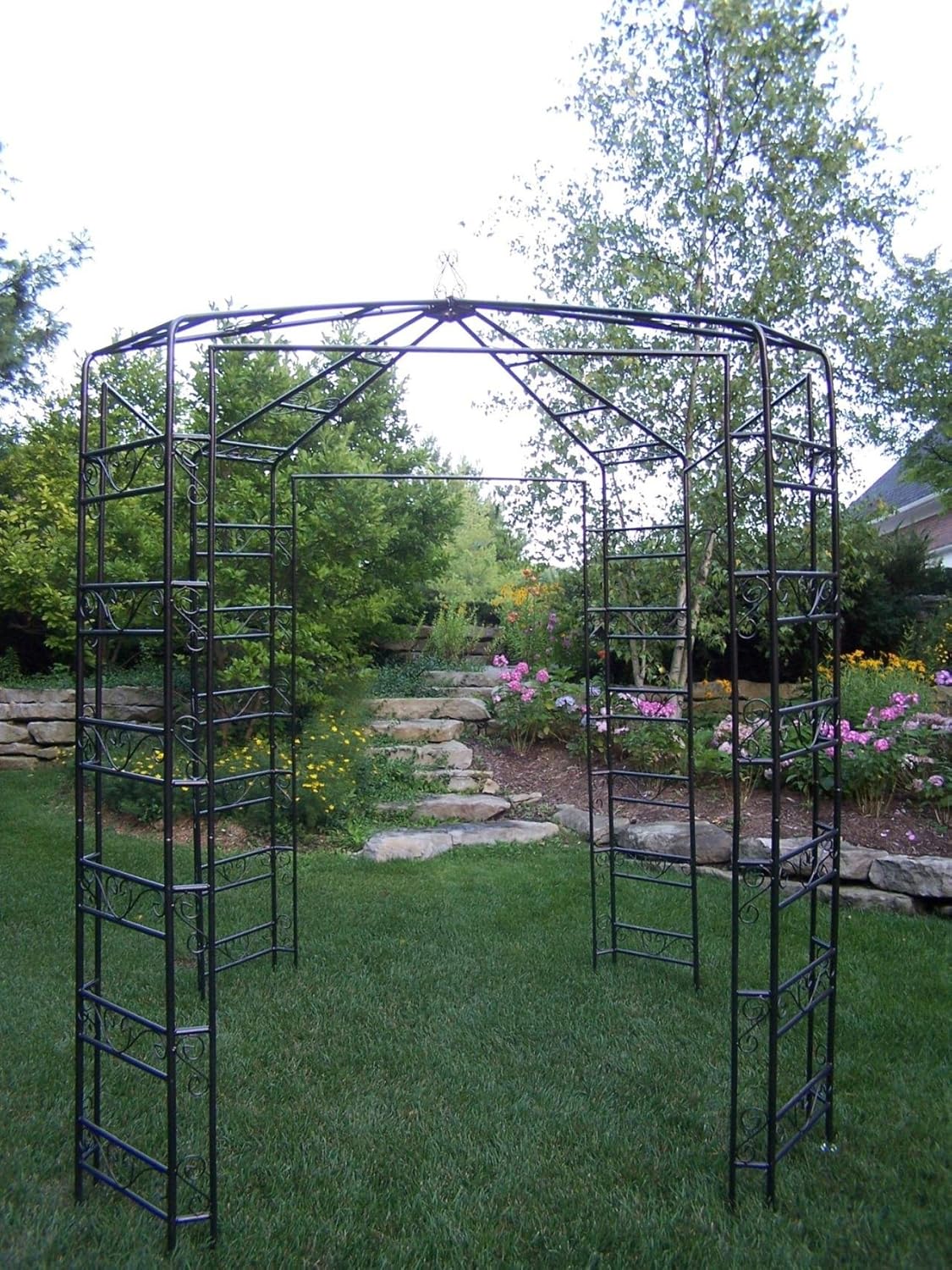 suntime outdoor living replacement parts on Amazon Com Oakland Living Garden Gazebo Hammer Tone Brown Outdoor Iron Gazebos Garden Outdoor