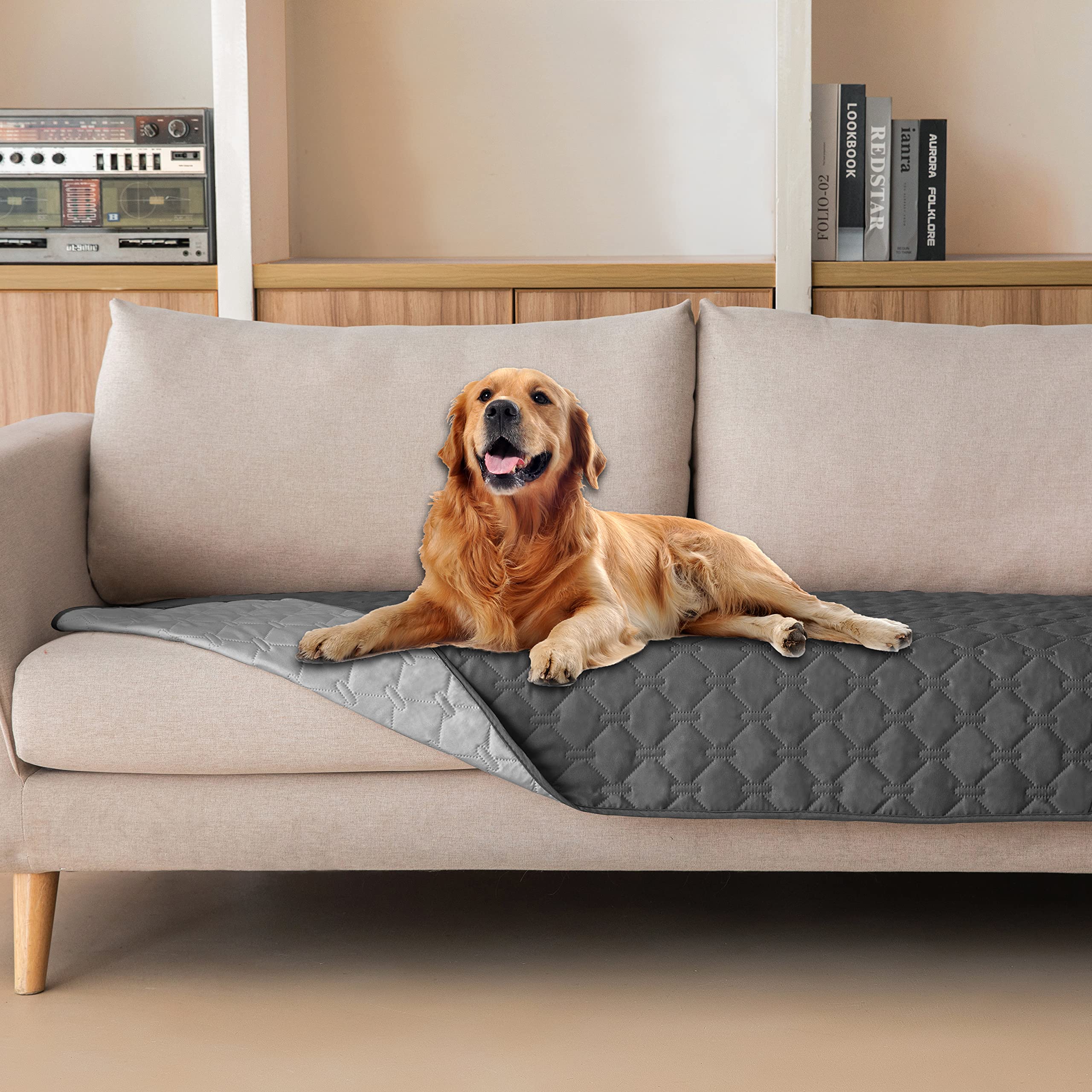 gogobunny Waterproof Blanket, Couch Covers for Dogs, Reversible Protector | 3X Stronger Leakproof, Scratch Proof Durable Furn