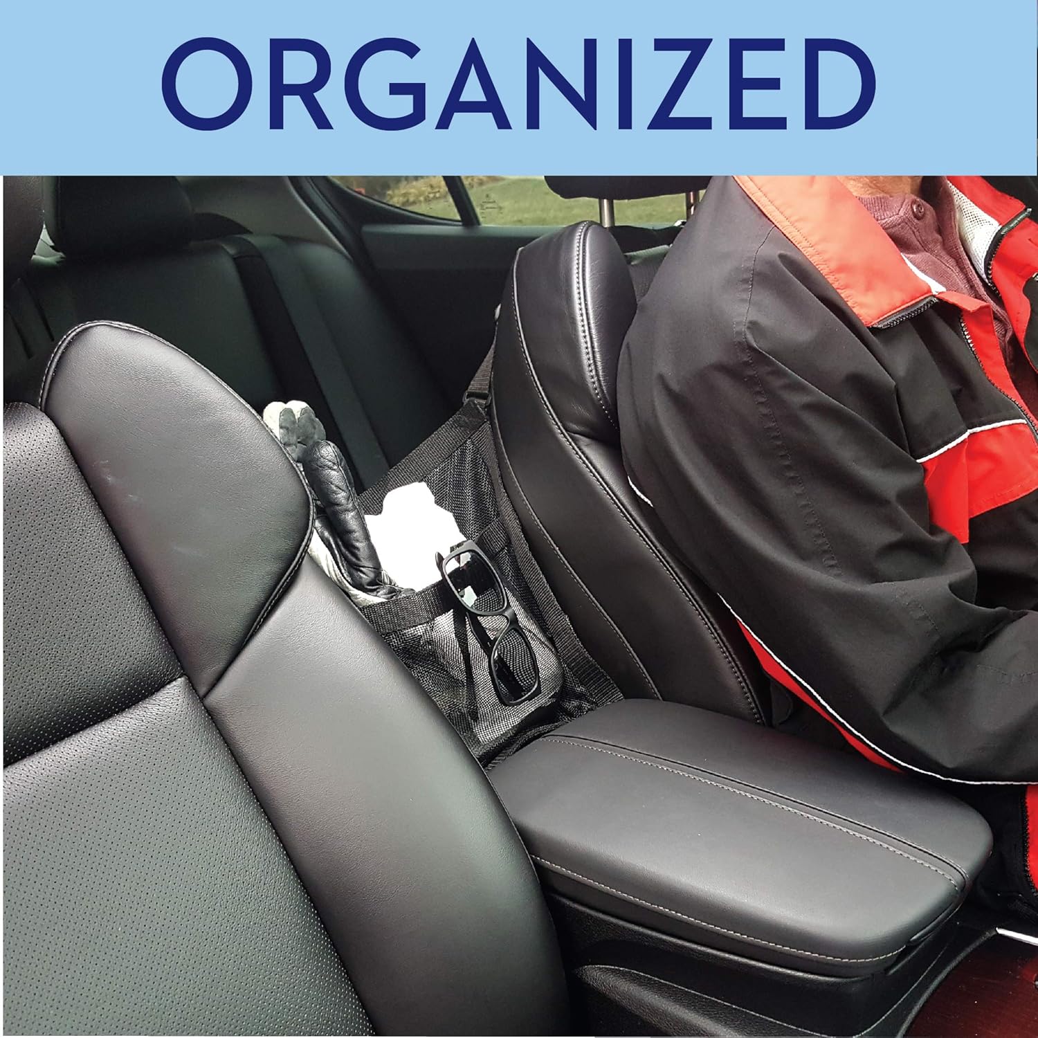 Car Cache - Handbag Holder: Car Purse Storage & Pocket (for Smaller Items) - Helps as Dog Barrier, Too! Original Invention, Patented: Automotive