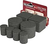 Yelanon Felt Furniture Pads 56Pcs Self Adhesive Black 25/50 mm
