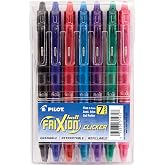 PILOT FriXion Clicker Gel Ink Pens 0.7mm, Assorted Colors, 7-Pack | Erasable, refillable &amp; retractable color pens for notes and sketches, retract at tip, smooth writing fine point pen 0.7 mm