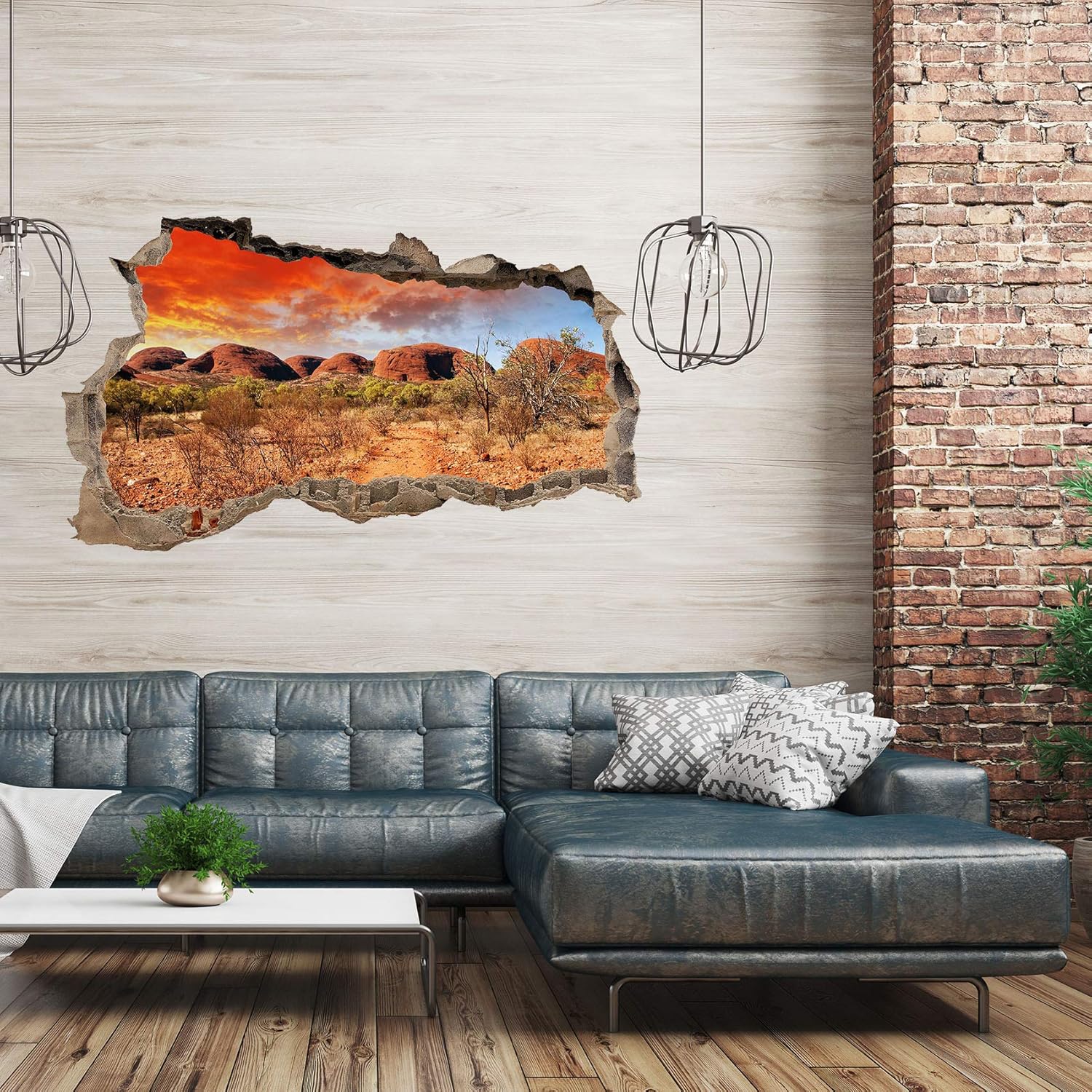 Car Bedroom Living Room Wall Sticker Decal Hole in the Wall, Wl15 Australia - Image 3
