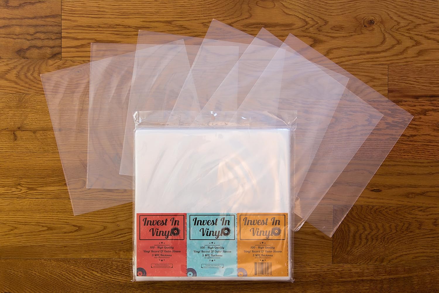 Invest In Vinyl 100 Clear Plastic Protective LP Outer Sleeves 3 Mil. Vinyl Record Sleeves Album Covers 12.75" x 12.5" Provide Your LP Collection with The Proper Protection: Electronics