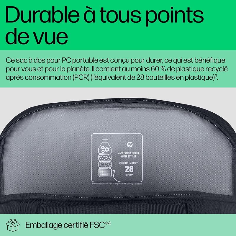 Sac à Dos pour PC Portable 16 Pouces Everyday, Gris Odyssey, Compartiment Ordinateur Rembourré, Sac de Travail et Voyage