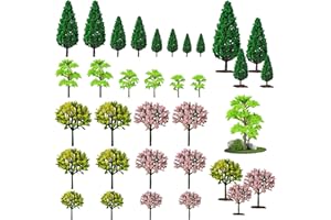 26 Pcs Mini Model Trees, 4 Styles Miniature Tree, Various Sizes Architecture Trees Scale Trees Mini Fake Plastic Tree Diorama