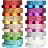 Mr. Pen- Glitter Washi Tape Set, 24 Rolls, 6mm/10mm | Thin Metallic Decorative Tape Set for Bullet Journal, Scrapbook, Arts, Crafts, Planners and Gift Packaging