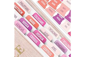 Only Zest Pink Bible Tabs, 90 Large Print Bible Index Tabs for Study Bible, Laminated Easy-to-Read Label, Christian Gift for Women, Men, Kids
