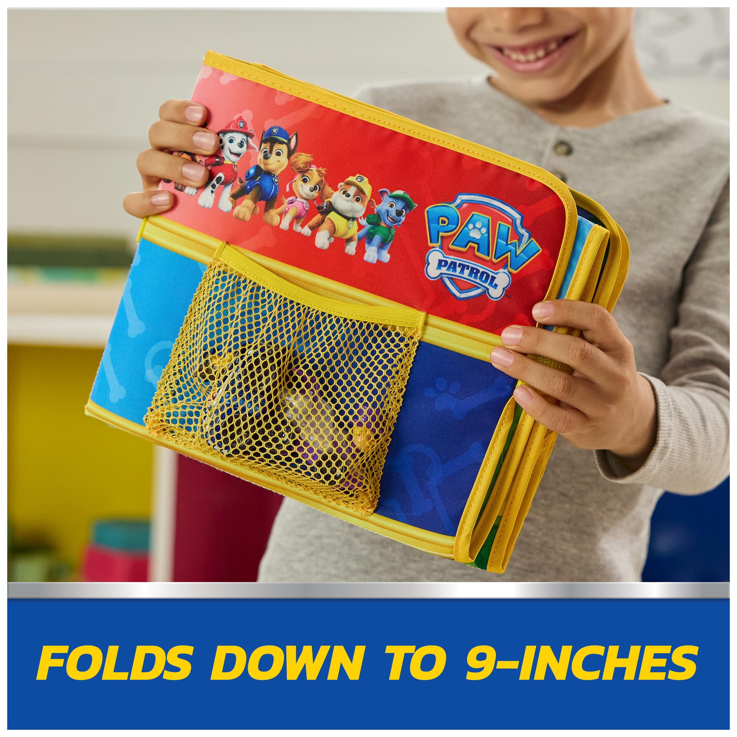 PAW Patrol Pup Squad Adventure Bay Playmat, 33-Inch Foldable Mat with Exclusive Chase and Humdinger Vehicles, Kids Toys for Boys & Girls Ages 3 and Up