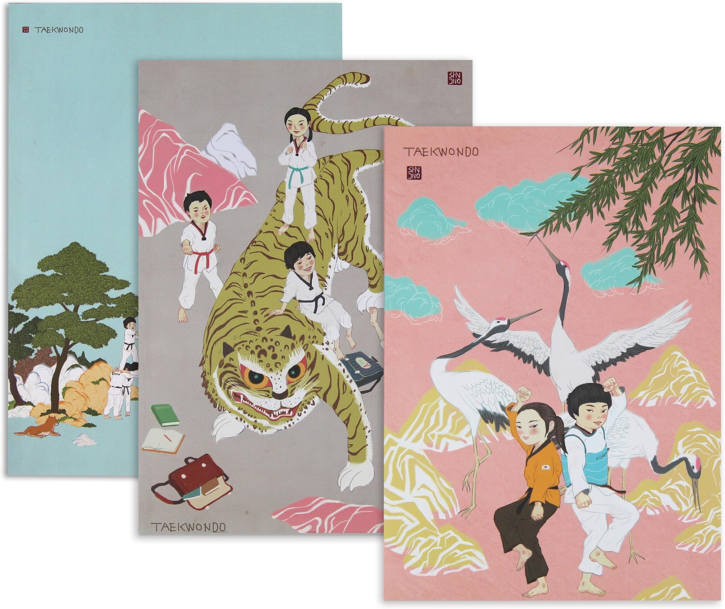 Artsoombi,Taekwondo notebooks (Set of 3), Handy size note, A5, 40Pages