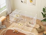 HOMIDEC Rabbit Run Double Puppy Pen with Door 29 Panels 140x70x70CM White view 2