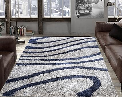 TAUHID CARPET Microfiber Shaggy Collection Anti-Skid Carpet -(2.9x5ft, Light Grey)