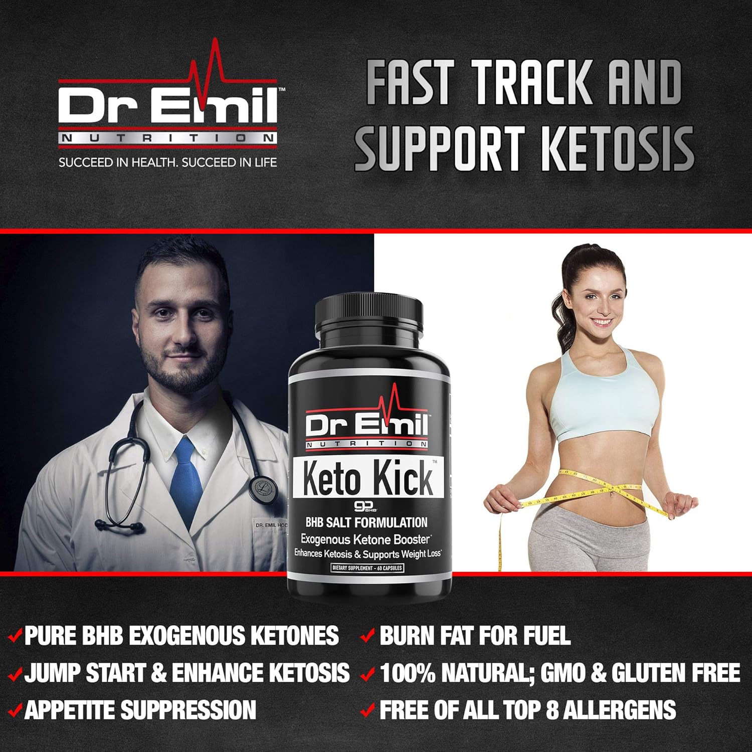 Dr. Emil Keto Kick Exogenous Ketones with Patented BHB Salt Complex