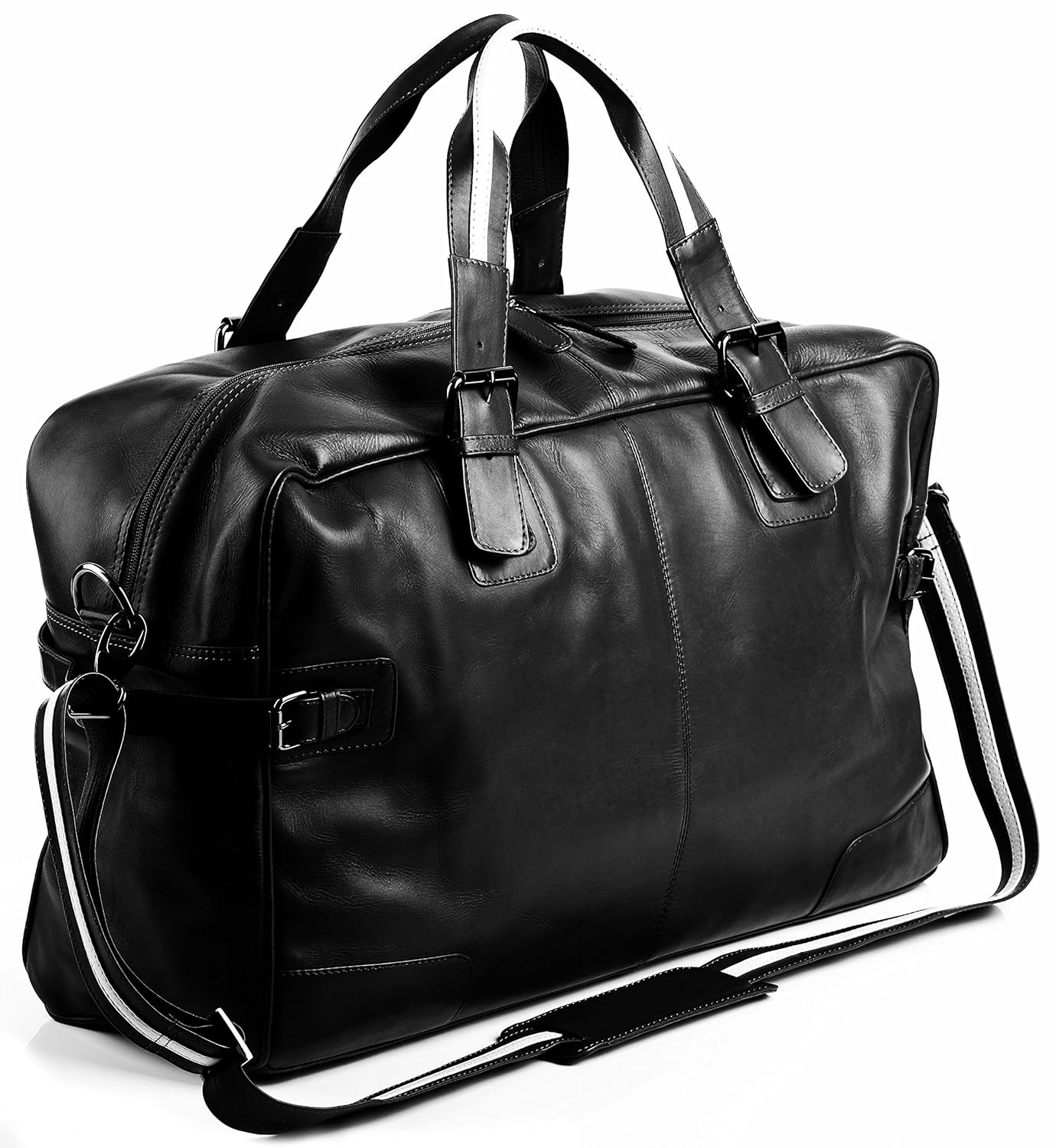BACCINI Real Leather Travel Bag Holdall Carryon Roberto Large Airplane Underseat Travel Duffel