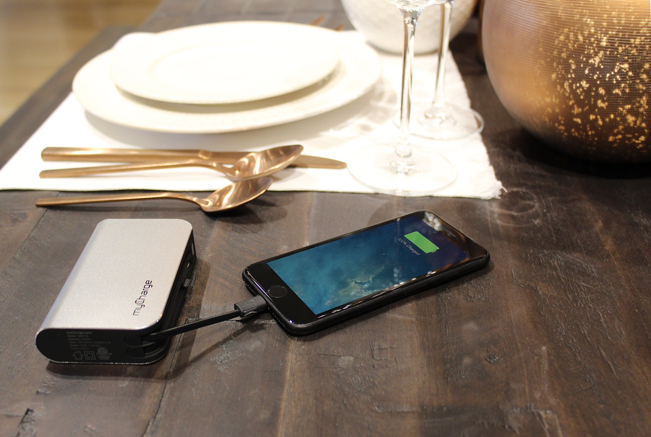 myCharge Portable Charger for iPhone Built in Cable Power Bank Fast