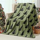 GGEB Christmas Tree Throw Blanket, Green Xmas Tree Design Lightweight Fuzzy Blanket Cozy Soft Warm Flannel Blankets for Couch Sofa Bed Living Room Home Decor Tree Lovers Gifts Ideas 50"X60"