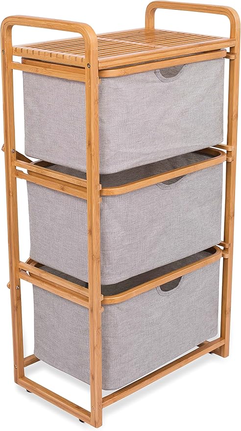 Amazon Com Birdrock Home 3 Drawer Bamboo Dresser 3 Tier Sliding