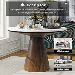 ERYE Contemporary Wooden Round Dining Table, More