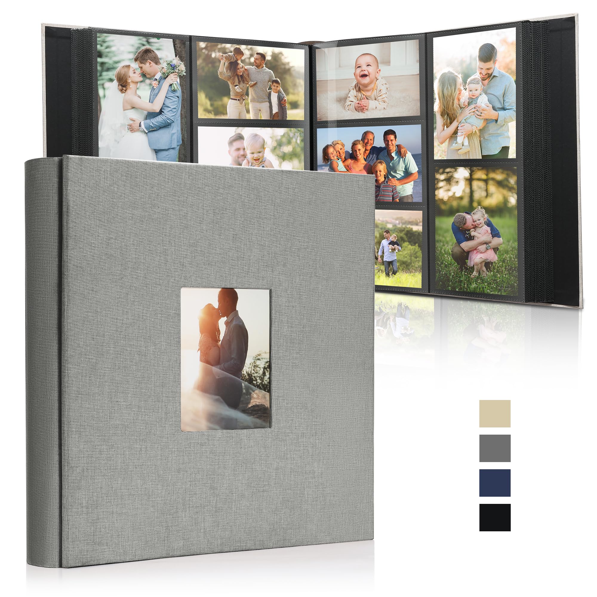 DazSpirit Photo Albums 6x4 Inch 1000 Pockets Slip In, Customizable Linen Cover Photo Album, Extra Large Capacity, Holds Landscape and Portrait 10x15cm Picture, Ideal for Wedding & Family Photo Books — image 1