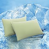 TELUS Cooling Pillowcases for Hot Sleeper King Size 2-Pack, Silky Soft Breathable Pillow Case with Envelope Close, Stay Cool Pillow Cover for Night Sweats, 20x36 Inch, Green