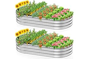 ANNZOE 2 Pcs 6 x 3 x 1 FT Galvanized Steel Raised Garden Bed, Large Galvanized Steel Outdoor planter box for for Easy to DIY and clean - Raised Garden Beds outdoor for backyards, terraces and balconies