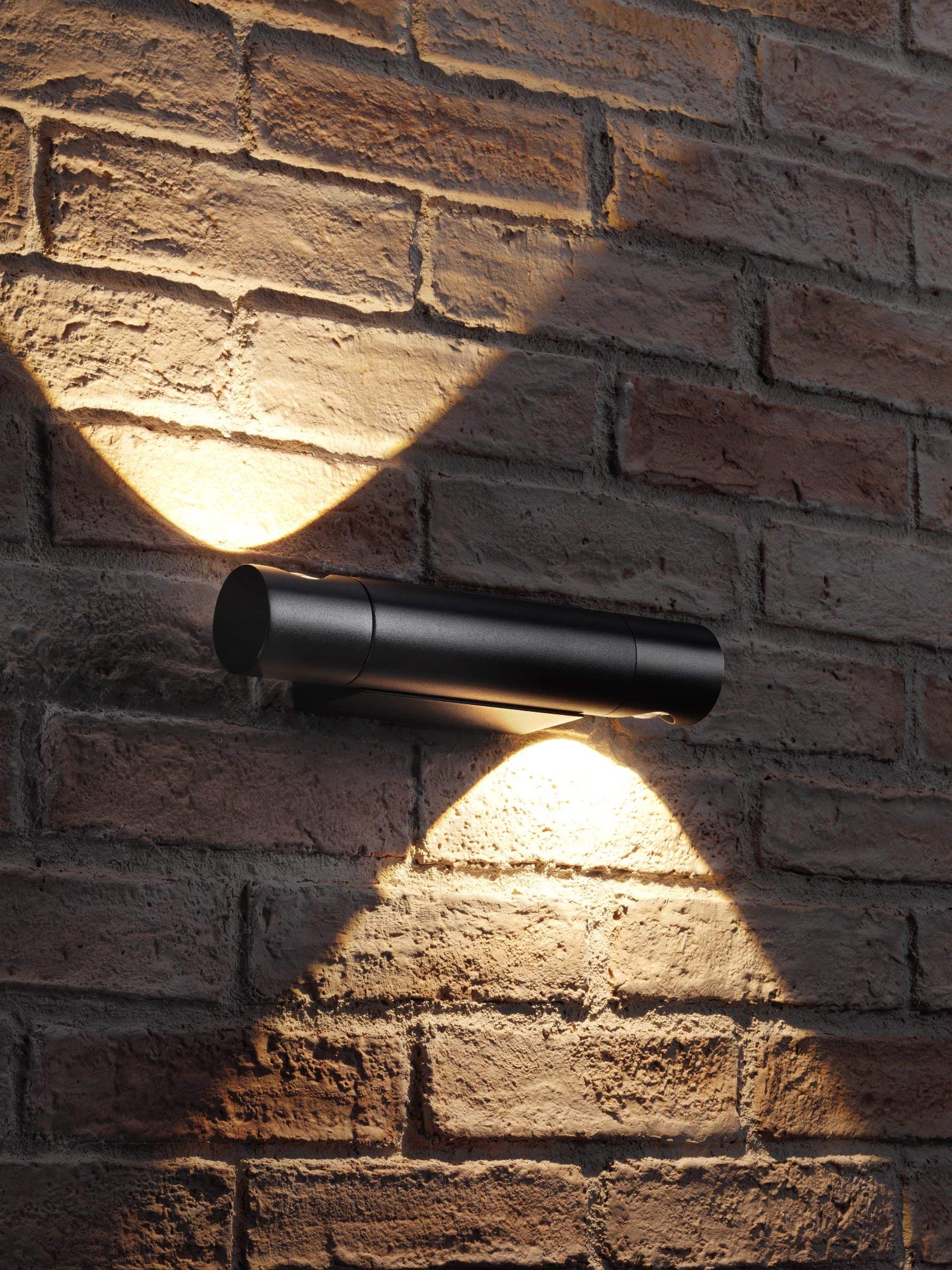 Auraglow Black Integrated LED Indoor Outdoor Rotatable Swivel Up & Down Wall Light, IP54, Warm White for Home Porch, Garage or Garden