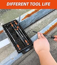 DIFFLIFE 7'' Needle File Set - Carbon Steel 6-Piece