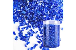 HUOIQIUE 2.2 Pounds Crushed Glass Craft Glitter for Crafts, Resin Art,3-6mm Irregular Sprinkles Glitter Shiny Sequins Flakes for Art DIY Jewelry Making,Decoration,Vase Filler(RoyalBlue)